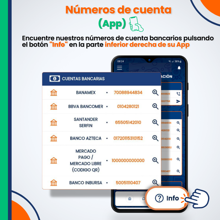 Pantalla de cuentas bancarias disponibles dentro de la app Linntae